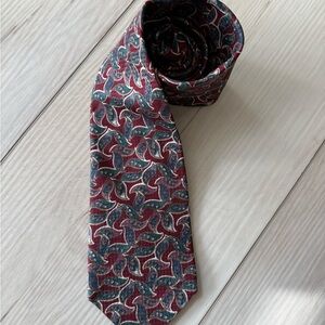 Dior Red and Blue Paisley Men's Tie 100% silk